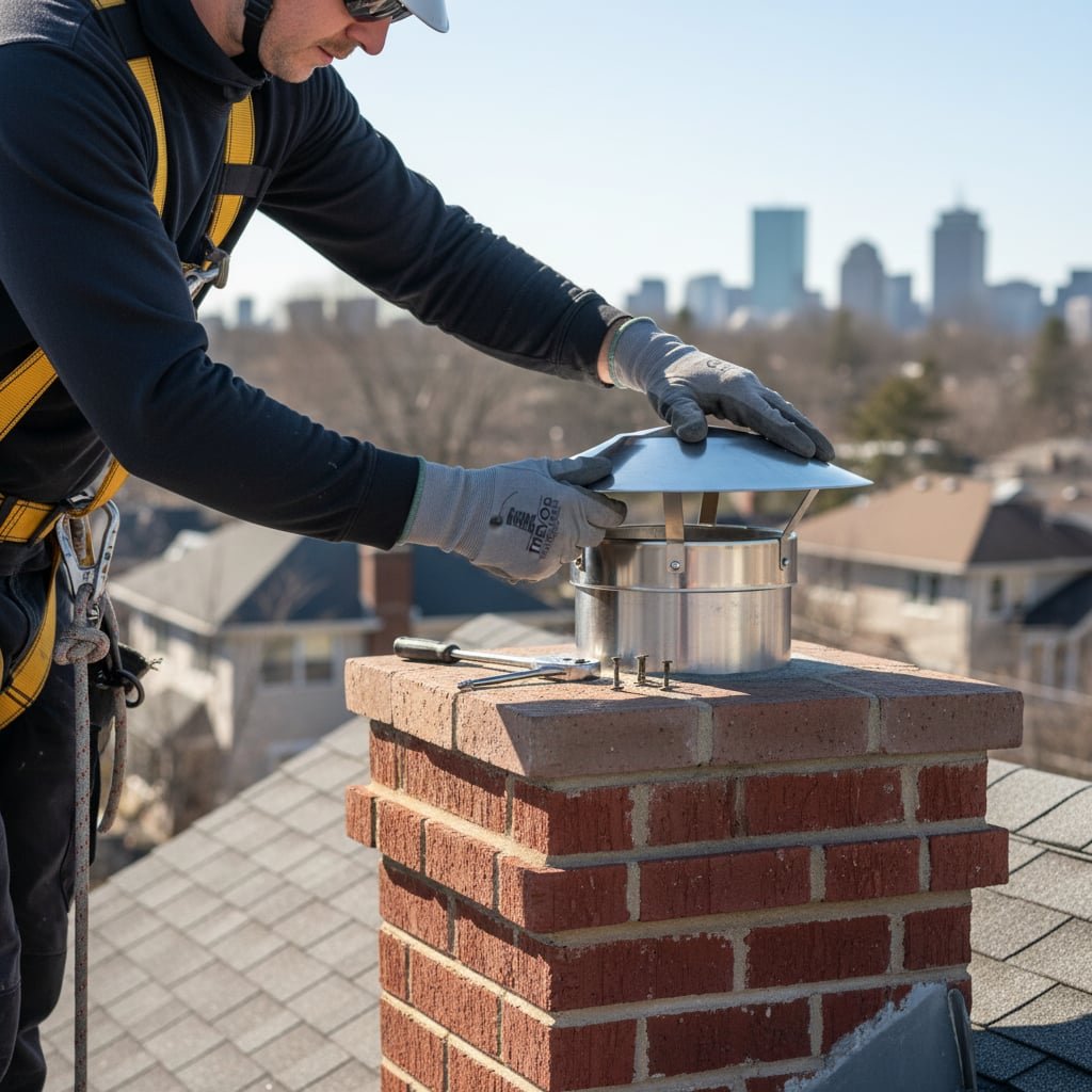 Boston Chimney Cap Installation